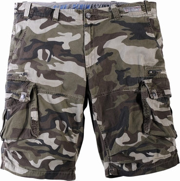 Shorts camouflage-look, camo groen