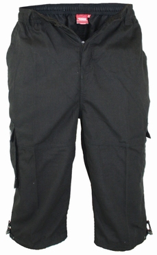 Cargo capri 'MASON' m. elastisch boord, zwart