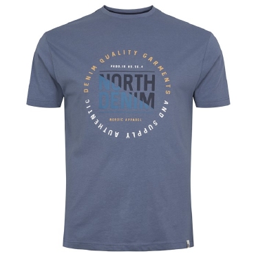 North 56Denim T-shirt print NorthDenim, storm blue