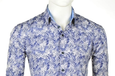 Eden Valley overhemd regular fit, blauw/wit bloem