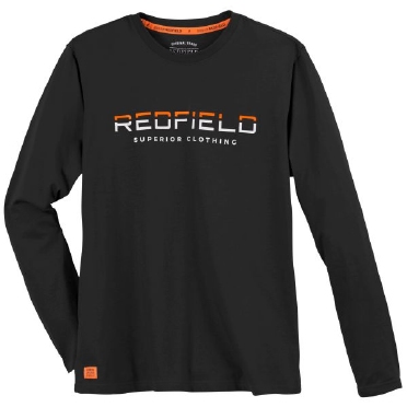 Redfield t-shirt lange mouw 'REDFIELD logo', zwart