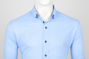 Eden Valley overhemd regular fit, uni l. blauw