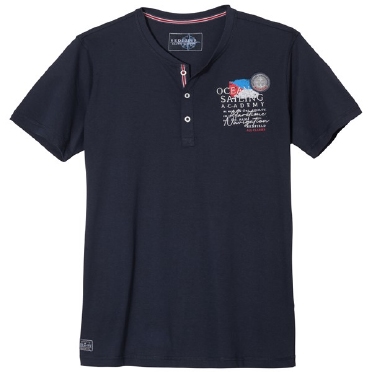 Redfield t-shirt m.knopen 'Ocean Sailing', navy