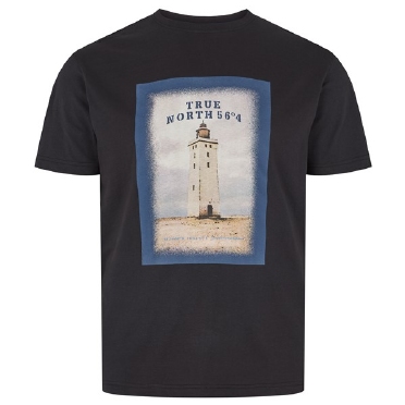 North 56°4 T-shirt print 'Vuurtoren', navy