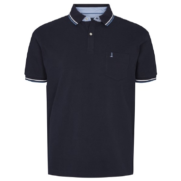 North 56°4 polo piquee m. stretch+contrast kraag, navy