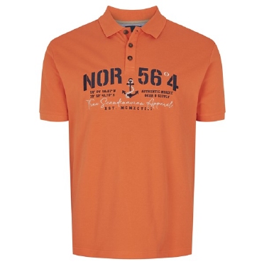 North 56°4 polo m. borduur NOR 56°4, orange