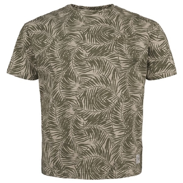 North 56Denim T-shirt m. allover plantenprint, olive