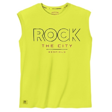 Redfield tanktop print 'ROCK', citroengeel