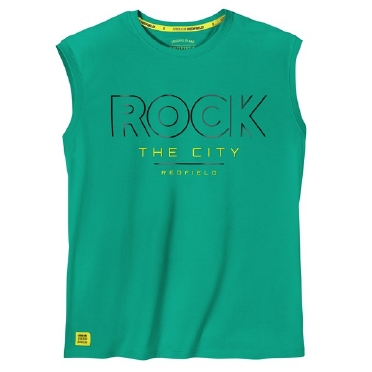 Redfield tanktop print 'ROCK', groen