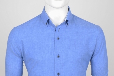 Eden Valley overhemd Regular Fit Linnen editie, blauw