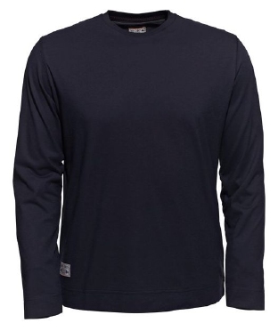 Ahorn T-shirt lange mouw, effen navy blauw