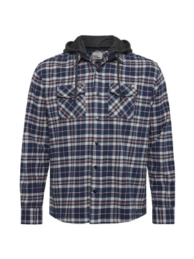 North 56Denim Overshirt flanel afn. capuchon, geruit