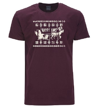 Ahorn T-shirt "Happy XMS", bordo-rood