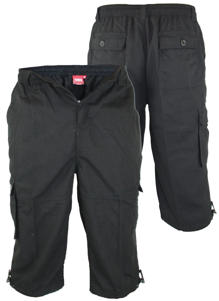 Cargo capri 'MASON' m. elastisch boord, zwart