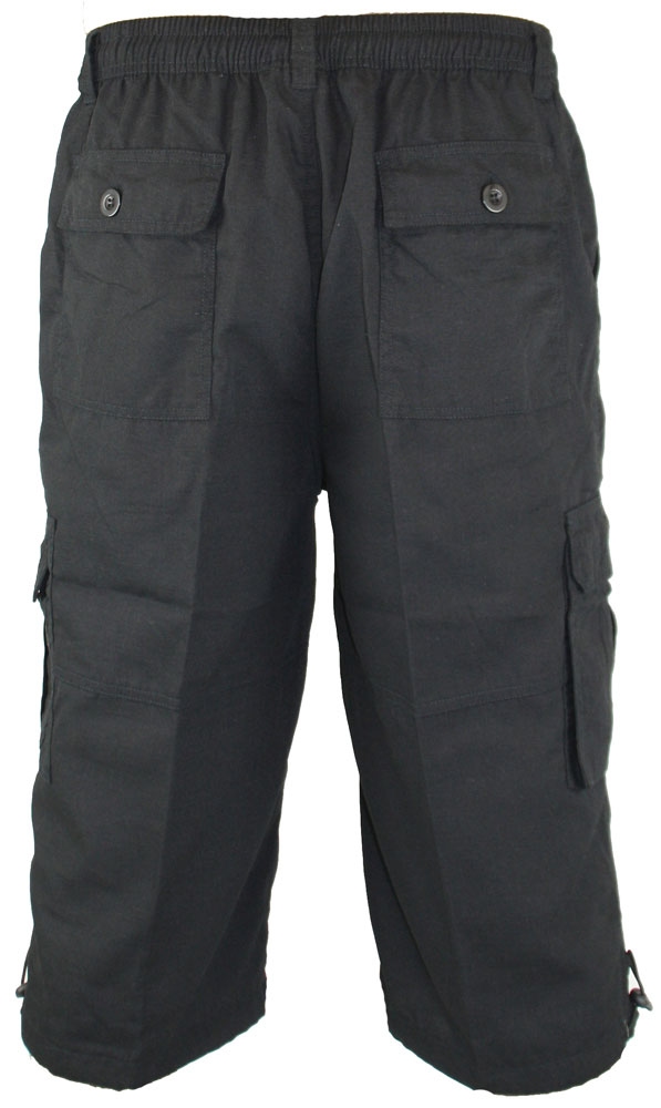 Cargo capri 'MASON' m. elastisch boord, zwart