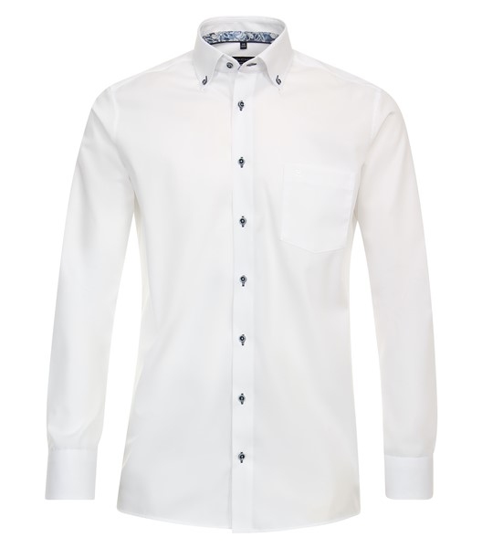 Casa Moda overhemd Comfort Fit strijkvrij, wit/bl
