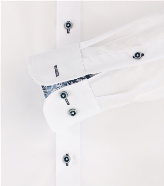 Casa Moda overhemd Comfort Fit strijkvrij, wit/bl