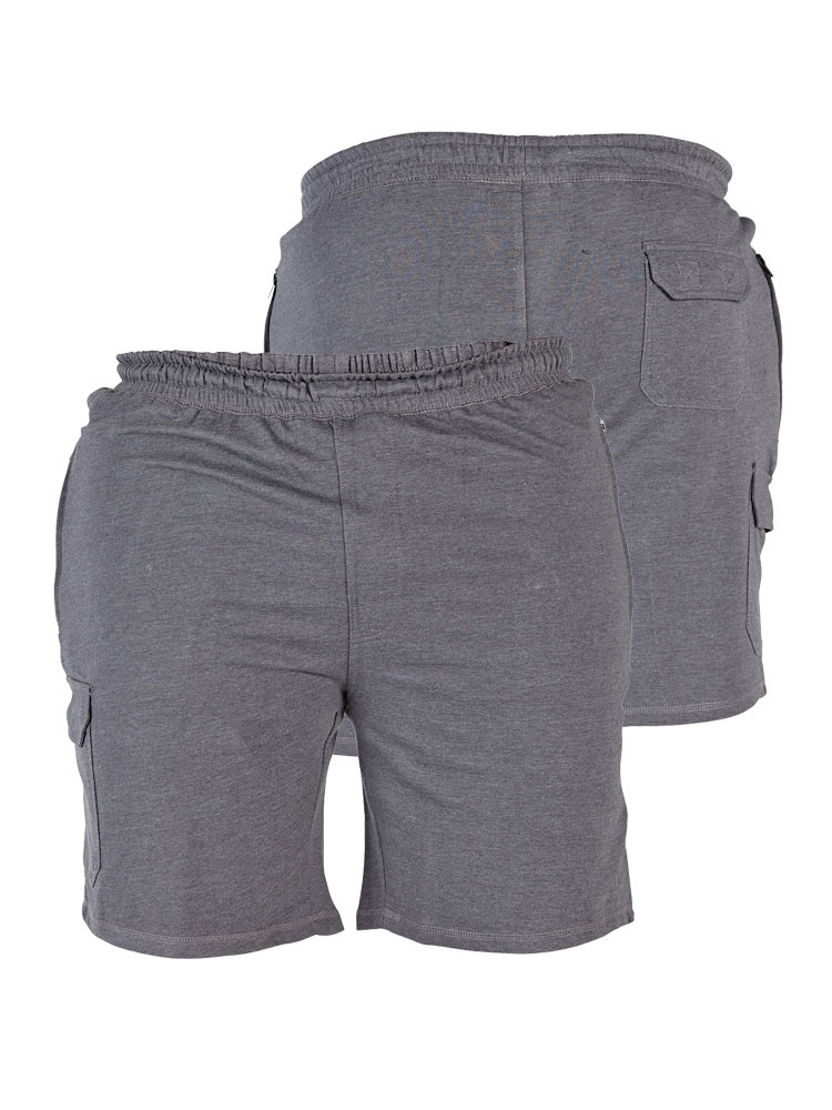 D555 Cargo shorts 'JOHN' met elastisch boord, d.grijs