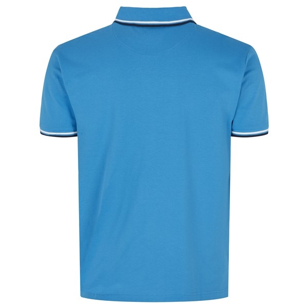North 56°4 polo piquee m. stretch+contrast kraag, blauw