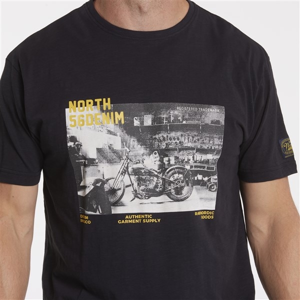 North 56°4 T-shirt 'Authentic Motor', zwart