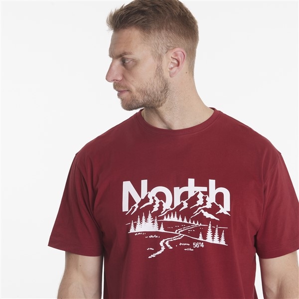 North 56°4 T-shirt 'North Mountain', d.rood