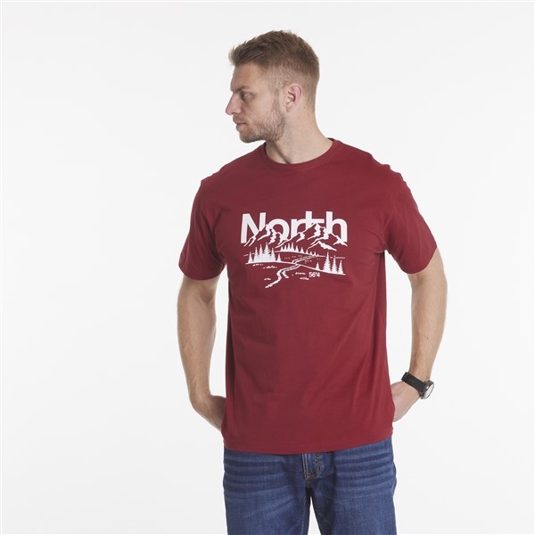 North 56°4 T-shirt 'North Mountain', d.rood