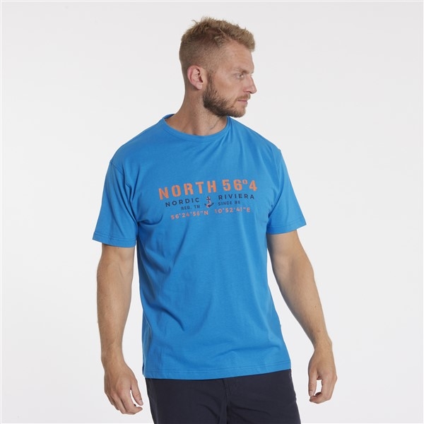 North 56°4 T-shirt print 'North', blauw