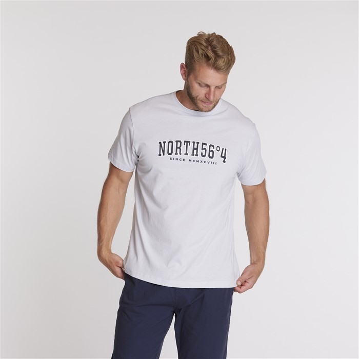 North 56°4 T-shirt print 'North', l. blauw