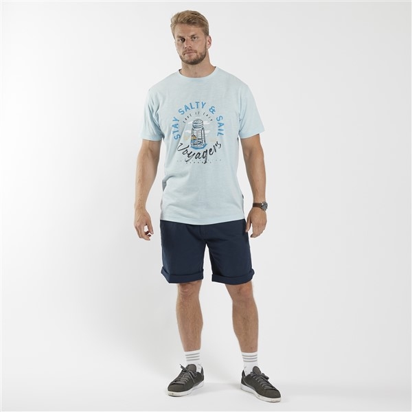 North 56°4 T-shirt print Salty & Sail, l.blauw