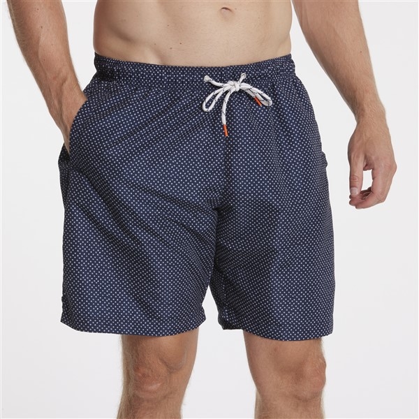 North 56°4 Zwemshorts witte bolletjes print, navy