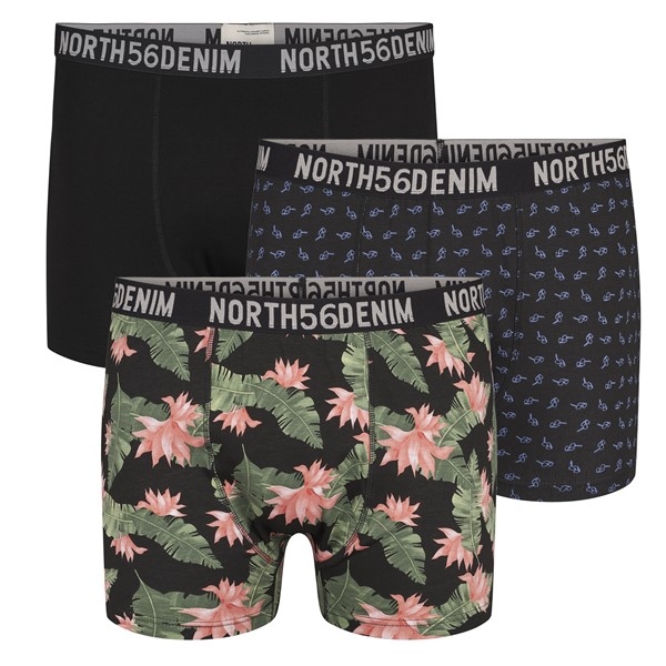 North 56Denim boxershort set 3-pack, 3 kleuren
