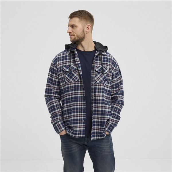 North 56Denim Overshirt flanel afn. capuchon, geruit