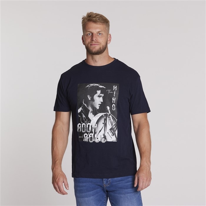North 56Denim printed t-shirt 'Elvis Presley', navy