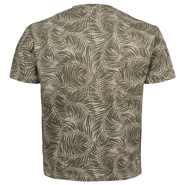 North 56Denim T-shirt m. allover plantenprint, olive