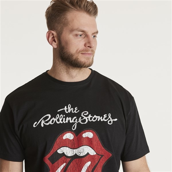 North 56Denim t-shirt Rolling Stones, zwart