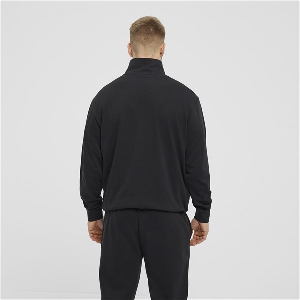 North Latitude sweatshirt m. rits in kraag, zwart