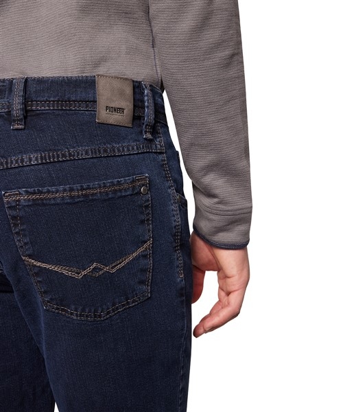 PIONEER 5-pocket jeans Peter stretch m. hoge taille, stone