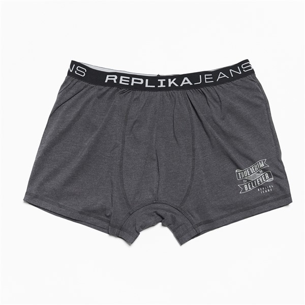 Replika boxershort m. stretch True Denim, antraciet